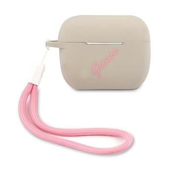 Guess GUACAPLSVSGP AirPods Pro cover Защитный чехол для AirPods Pro Silicone Vintage / серо-розовый (GUACAPLSVSGP)