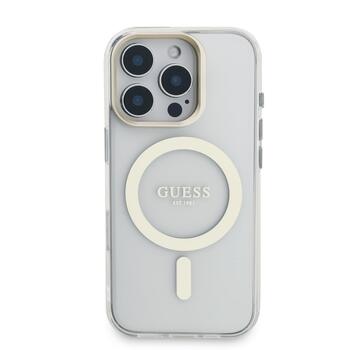 Guess PC/TPU Electroplated Stand Camera Frame MagSafe Case with Interchangeable Backgrounds for iPhone 16 / Pro (GUBPSBHMP16LF4P05)