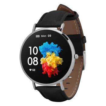Garett Smartwatch Verona Sieviešu viedpulkstenis AMOLED / Bluetooth / IP67 / GPS / SMS (VERONA_SREB_CZARN_SKOR)