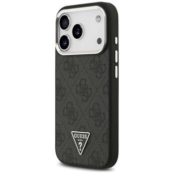 Guess 4G Triangle Logo MagSafe Case Защитный чехол для iPhone 17 Pro / чёрно-серебристый (GUHMP17LP4TSRCMK)