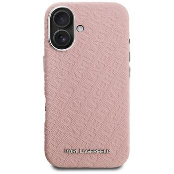 Karl Lagerfeld FW Stamped Karl MagSafe Case Aizsargapvalks priekš iPhone 16 / rozā (KLHMP16SPGKLFOFP)