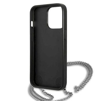 Karl Lagerfeld KLHCP13LPMK Leather Textured and Chain Aizsargapvalks priekš iPhone 13 Pro / 13 6,1