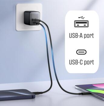 iPeax GaN USB-C / USB-A 3арядное устройство 45W (90010128)