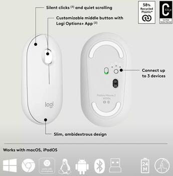 Logitech Pebble 2 Combo Клавиатура QWERTY (920-012240)