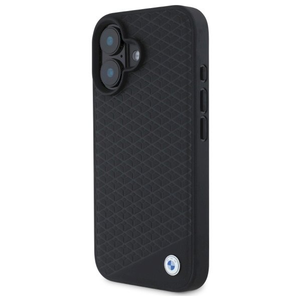 BMW BMHMP16S23RDDK Sign Leather Diamond Metal Logo MagSafe Aizsargapvalks priekš iPhone 16 6.1