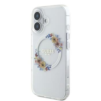 Guess IML Flowers Wreath MagSafe Case Защитный Чехол для Apple iPhone 16 Plus (GUHMP16MHFWFCT)