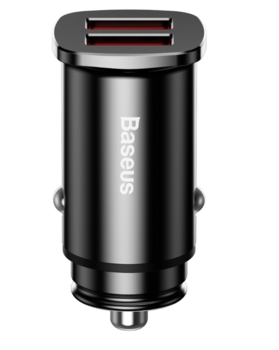 Baseus Square Auto Lādētājs / 2xUSB / QC3.0 / 5A / 30W (CCALL-DS01)