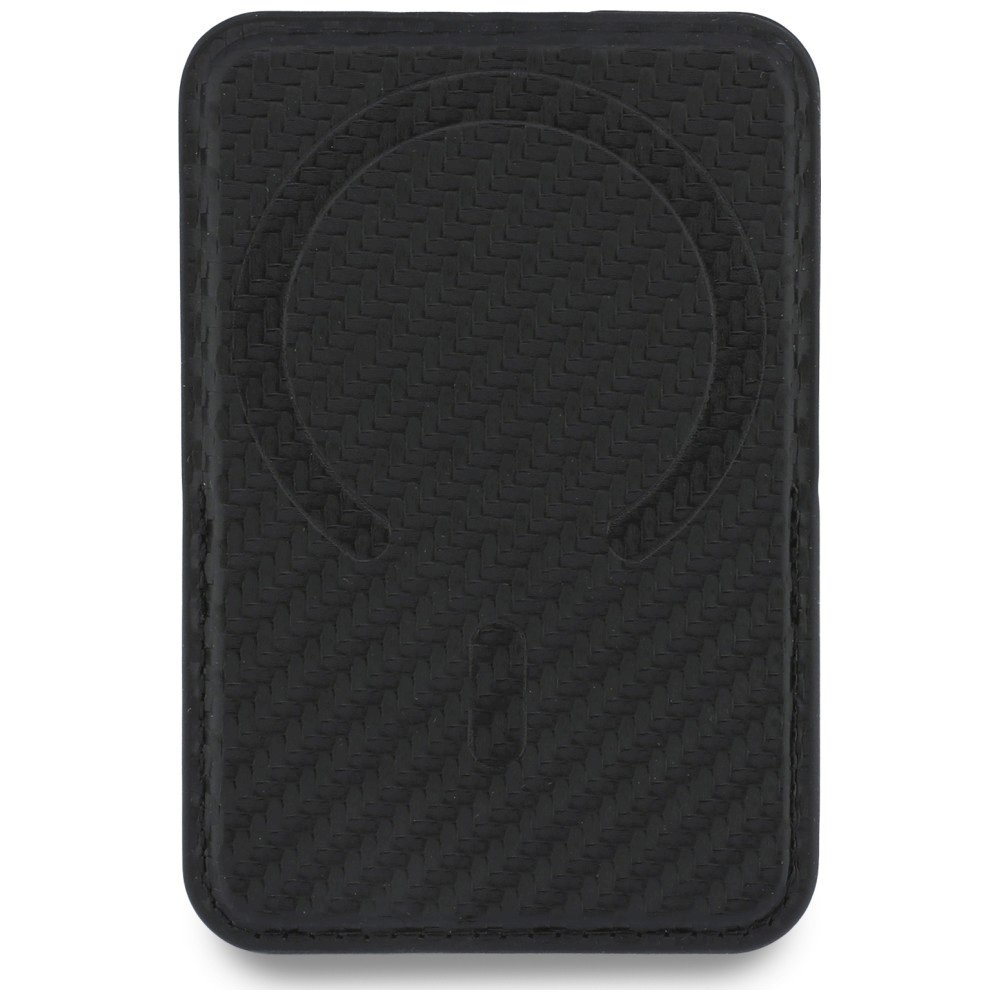BMW M Carbon Wallet Case Metal Logos MagSafe Telefona maciņš ar rāvējslēdzēju / melns (BMOWMCS26PCILK)