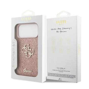 Guess PU Fixed Glitter 4G Metal Logo Case Чехол для Apple iPhone 17 Pro Max (GUHCP17XHG4SGP)