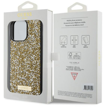 Guess Rhinestone Metal Logo Case Aizsargapvalks Priekš Apple iPhone 15 Pro (GUHCP15LPFGSBSD)