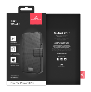 Black Rock 2 in 1 Wallet Detachable Защитный Чехол для Apple iPhone 13 Pro (217037H)