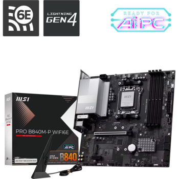 MSI PRO B840M-P WIFI6E Intel B840 Mātesplate (PROB840M-PWIFI6E)