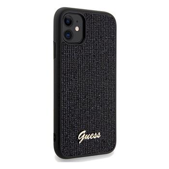 Guess GUHCN61PMSDGSK Hardcase Disco Metal Script Aizsargapvalks priekš iPhone 11 / Xr 6.1