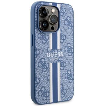 Guess GUHMP14LP4RPSB Hardcase 4G Printed Stripes MagSafe Aizsargapvalks priekš iPhone 14 Pro 6.1