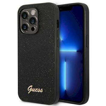Guess GUHCP14LHGGSHK Glitter Script Aizsargapvalks priekš iPhone 14 Pro 6,1