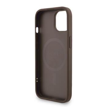 Guess PU Leather 4G Colored Ring Strap MagSafe Case Aizsargapvalks priekš iPhone 15 / brūns (GUHMP15SP4GREGSW)