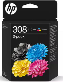 HP 308 2-Pack Картридж Черный / Трёхцветный (6L6S6UE)