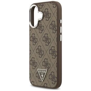 Case Guess 4G Triangle Logo MagSafe Защитный чехол для iPhone 17 / коричневый (GUHMP17SP4TSRCMW)