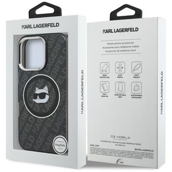 Karl Lagerfeld IML Choupette Head Logo MagSafe Aizsargapvalks priekš iPhone 16 Pro / melns (KLHMP16LHMKBCHK)