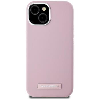 Case Karl Lagerfeld FW Metal Plate MagSafe Защитный чехол для iPhone 15 / розовый (KLHMP15SPGMSRPP)