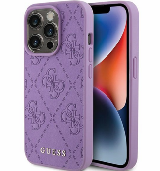 Guess PU Quilted 4G Classic Case Aizsargapvalks Priekš Apple iPhone 15 Pro (GUHCP15LP4EPMU)