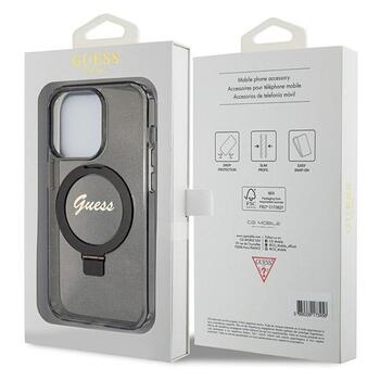 Guess GUHMP14XHRSGSK Hardcase Ring Stand Script Glitter MagSafe Защитный чехол для iPhone 14 Pro Max 6.7