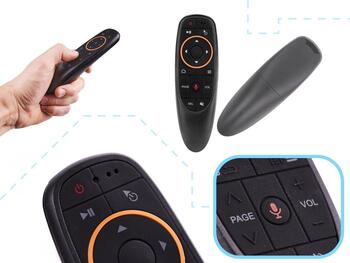 RoGer Air Mouse PRO1 Bezvadu tālvadības pults ar žiroskopu peli / mikrofons (RO-AWRCM-BK)