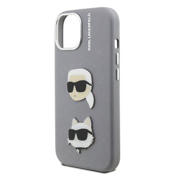 Karl Lagerfeld Grained PU K&CH Heads Case Чехол для Apple iPhone 15 (KLHCP15SPSFDHPG)