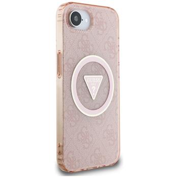 Case Guess IML Metal Glitter 4G Circle Triangle MagSafe Защитный чехол для iPhone 16e / 17e / розовый (GUHMPSE4HG4PRTGP)