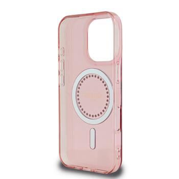 Guess IML Rhinestones Ring MagSafe Case Чехол для Apple iPhone 16 Pro (GUHMP16LPFTDTEP)