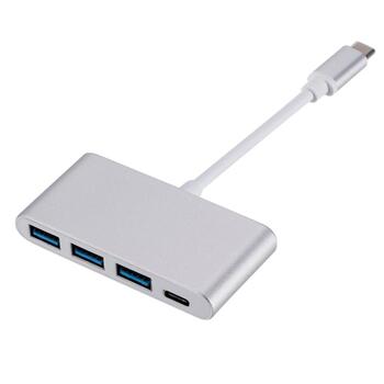 RoGer AD15641 USB-C Hubs - Sadalītājs 3 x USB 3.0 / USB-C Uzlāde (AD15641)