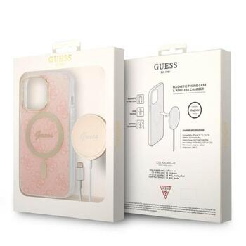Guess Set GUBPP13XH4EACSP Case+ Charger Защитный чехол для iPhone 13 Pro Max / розовый (GUBPP13XH4EACSP)