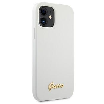 Guess GUHCP12SLSLMGWH Metal Logo Script Защитный чехол для iPhone 12 mini 5,4