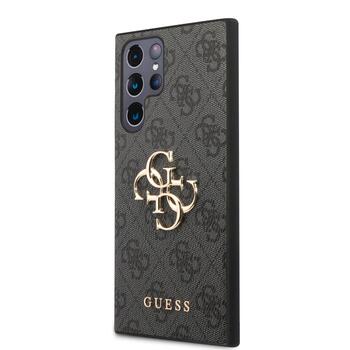 Guess PU 4G Metal Logo Case Защитный чехол для Samsung Galaxy S24 Ultra / серый (GUHCS24L4GMGGR)