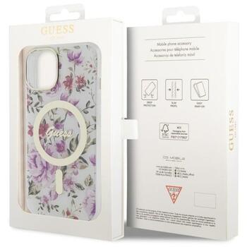Guess GUHMP14SHCFWST Hardcase Flower MagSafe Aizsargapvalks priekš iPhone 14 / 15 / 13 6.1