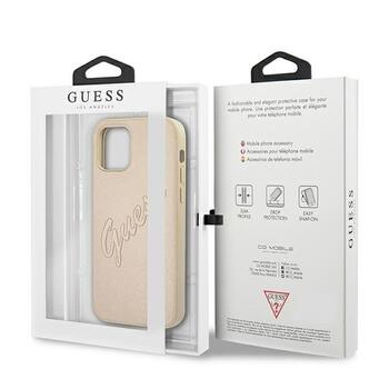 Guess GUHCP12LRSAVSLG Saffiano Vintage Script Защитный чехол для iPhone 12 Pro Max 6,7