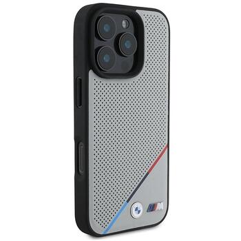 BMW M Perforated Tricolor Line MagSafe Защитный Чехол для Apple iPhone 16 Pro (BMHMP16L23PUPDG)