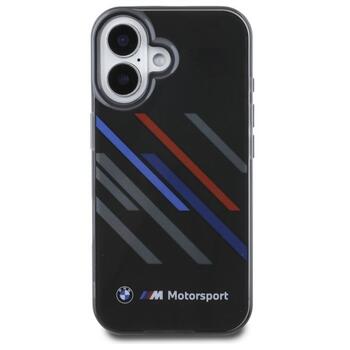 BMW Motorsport IML Random Stripes Aizsargapvalks Priekš Apple iPhone 16 Plus (BMHCP16M23HTRAK)