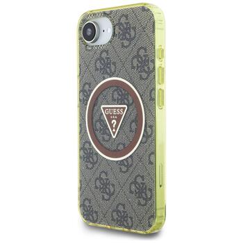 Case Guess IML Metal Glitter 4G Circle Triangle MagSafe Защитный чехол для iPhone 16e / 17e / коричневый (GUHMPSE4HG4PRTGW)