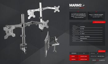 Mars Gaming MARM2 2x Monitoriem statīvs ar galda stiprinājumu (MARM2)