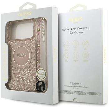 Guess IML Flowers Electro Pearl Strap MagSafe Case Чехол для Apple iPhone 17 Pro Max (GUHMP17XHCPOFPP)