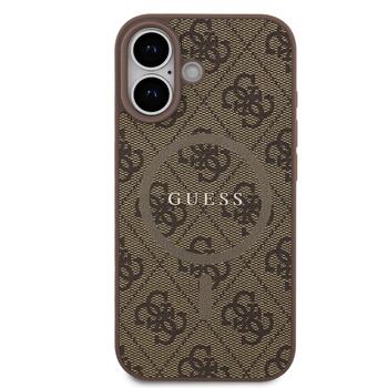 Guess PU Leather 4G Colored Ring MagSafe Case Защитный чехол для iPhone 17 / коричневый (GUHMP17SG4GFRW)