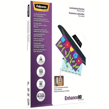 Fellowes 80мкм Пленки для Ламинирования A4 Глянцевые (100 шт.) (5306101/-14)