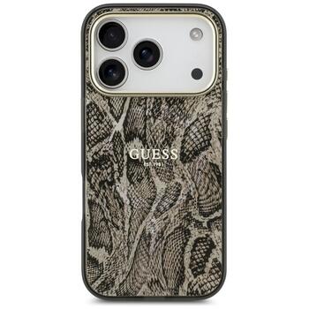 Guess Python Pattern MagSafe Case Защитный чехол для iPhone 17 Pro / коричневый (GUHMP17LHIMPYGW)