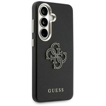 Guess Grained Big 4G Metal Logo Case Aizsargapvalks priekš Samsung Galaxy S26 Plus / melns (GUHCS26M5PS4RGGK)