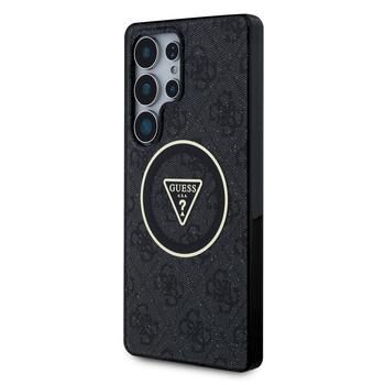 Guess IML 4G Glitter and Triangle Logo MagSafe Case Aizsargapvalks priekš Samsung Galaxy S25 Ultra / melns (GUHMS25LHG4PRTGK)