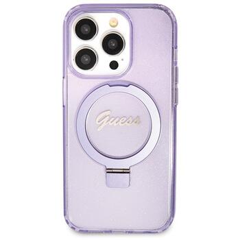 Guess GUHMP14XHRSGSU Защитный чехол с кольцом-подставкой Script Glitter MagSafe для iPhone 14 Pro Max 6.7