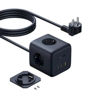 Baseus EnerFill FA11 6-in-1 Power Cube Tīkla lādētājs 67W / kosmiski melns (E00082100123-00)