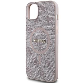 Guess 4G Collection Leather Metal Logo MagSafe Чехол для Apple iPhone 13 / 14 / 15 (GUHMP14SG4GFRP)