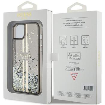 Guess GUHCP15MLFCSEGK Liquid Glitter Gold Stripes Aizsargapvalks priekš iPhone 15 Plus/14 Plus 6.7